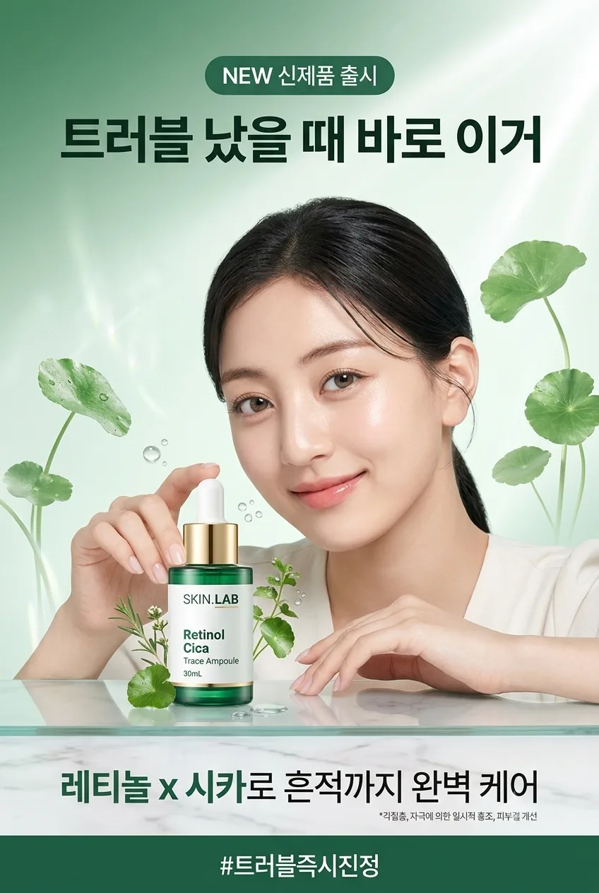 스킨케어 광고 시안 · 여성 모델